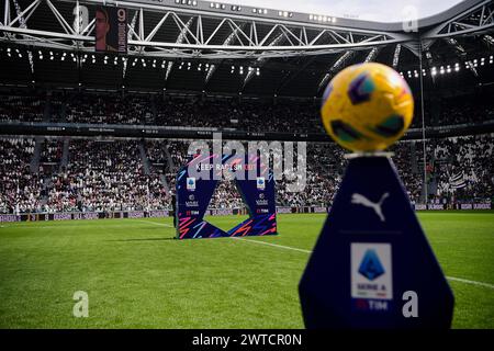 Torino, Italia. 16 marzo 2024. Iniziativa UNAR Keep Racism Out durante la partita di calcio di serie A tra Juventus e Genova allo Stadio Allianz di Torino - domenica 17 marzo 2024. Sport - calcio . (Foto di Marco Alpozzi/Lapresse) credito: LaPresse/Alamy Live News Foto Stock