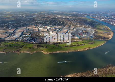 Luftbild, logport i, Containerhafen, Duisburg Hafen D3T Duisburg Trimodal Terminal, AutomobilLogistik, Friemersheim, Duisburg, Ruhrgebiet, Nordrhein-Westfalen, Deutschland, Duisburg-S ACHTUNGxMINDESTHONORARx60xEURO *** Vista aerea, logport i, container port, Duisburg Port D3T Duisburg Trimodal Terminal, logistica automobilistica, Friemersheim, Duisburg, Ruhr area, Renania settentrionale-Vestfalia, Germania, Duisburg S ACHTUNGxMINDESTHONORARx60xEURO Foto Stock