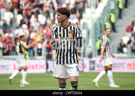 Torino, Italia. 17 marzo 2024. Dusan Vlahovic (Juventus FC) durante Juventus FC vs Genoa CFC, partita di calcio italiano di serie A A Torino, 17 marzo 2024 Credit: Independent Photo Agency/Alamy Live News Foto Stock