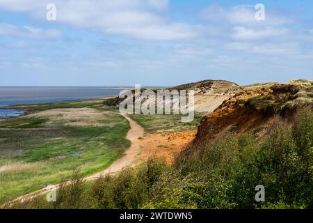 La scogliera rossa dell'isola di Sylt, Mar Baltico, Germania Foto Stock