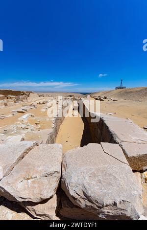 Egitto, Saqqara, Unas Barque Pits. o forse sono barques finte, in pietra. Foto Stock