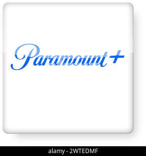 Paramount+ come icona di un'app. Tracciato di ritaglio incluso. Foto Stock