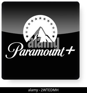 Paramount+ come icona di un'app. Tracciato di ritaglio incluso. Foto Stock