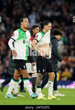 Manchester, Regno Unito. 17 marzo 2024. Darwin Nunez del Liverpool durante i quarti di finale di fa Cup all'Old Trafford, Manchester. Foto: Andrew Yates/Sportimage credito: Sportimage Ltd/Alamy Live News Foto Stock