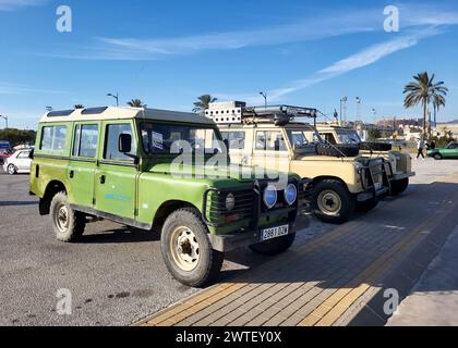 Land Rover Santana al rétro Málaga Classic motorshow. Foto Stock