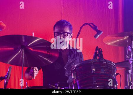 Roma, Italia. 15 marzo 2024. Sergio Carnevale durante il tour Marlene Kuntz - Catartica 2024 il 15 marzo 2024 presso l'Orion Club di Ciampino, Roma, Italia. Credito: Agenzia fotografica indipendente/Alamy Live News Foto Stock