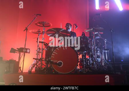 Roma, Italia. 15 marzo 2024. Sergio Carnevale durante il tour Marlene Kuntz - Catartica 2024 il 15 marzo 2024 presso l'Orion Club di Ciampino, Roma, Italia. Credito: Agenzia fotografica indipendente/Alamy Live News Foto Stock