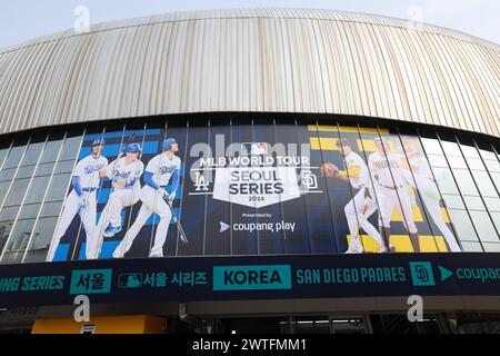 Gocheok Sky Dome, Seoul, Corea del Sud. 17 marzo 2024. Gocheok Sky Dome/General view, 17 MARZO 2024 - Baseball: MLB World Tour Seoul Series al Gocheok Sky Dome, Seoul, Corea del Sud. Crediti: Naoki Nishimura/AFLO SPORT/Alamy Live News Foto Stock