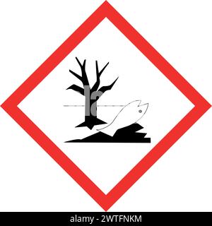 Pittogramma di pericolo GHS - PERICOLOSO PER L'AMBIENTE ACQUATICO , cartello di pericolo PERICOLOSO PER L'AMBIENTE ACQUATICO , vettore Illustrazione Vettoriale