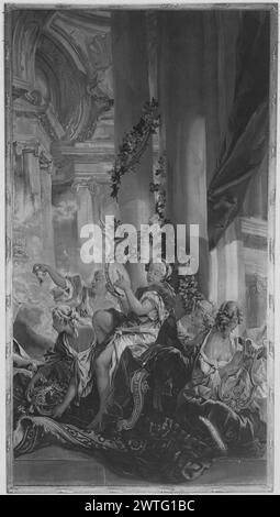 Psyche e' arrivato al palazzo di Cupido. Boucher, Francesco (francese, 1703-1770) (creatore di cartoni animati) [pittore] Oudry, Jean-Baptiste (francese, 1686-1755) (laboratorio) [pittore] Besnier, Nicolas (francese, b.1686-d.1754) (laboratorio) [tessitore] Charron, André-Charlemagne (francese, fl.1754-1780) (laboratorio) [tessitore] c. 1741-1770 arazzi dimensioni: H 10'6' x W 5'matrice: French & Co. acquistò da Miss Eleanor Blodgett il 2/26/1917; venduta a Charles Deering il 17/12/1918. Stati Uniti, Illinois, Chicago, Art Institute of chi Foto Stock