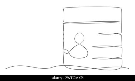 Scheda ID disegno su una linea isolato su sfondo bianco Illustrazione Vettoriale