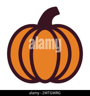 illustrazione della zucca vettoriale su sfondo bianco Illustrazione Vettoriale