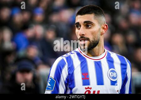Odense, Danimarca. 17 marzo 2024. Rami Hajal (22) dell'Odense BK visto durante il 3F Superliga match tra l'Odense BK e il FC Copenhagen al Nature Energy Park di Odense. (Photo Credit: Gonzales Photo/Alamy Live News Foto Stock