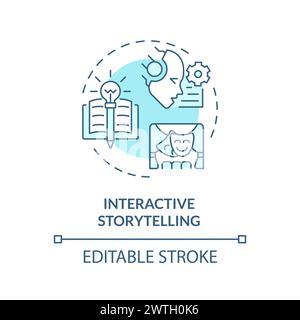 Icona di concetto blu soffice per la narrazione interattiva Illustrazione Vettoriale