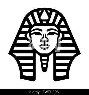 icona pharaon vettoriale nera su sfondo bianco Illustrazione Vettoriale