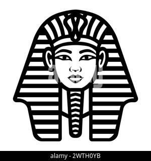 icona pharaon vettoriale nera su sfondo bianco Illustrazione Vettoriale