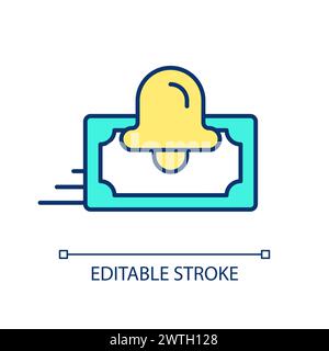 Icona blu RGB di notifica bancaria Illustrazione Vettoriale