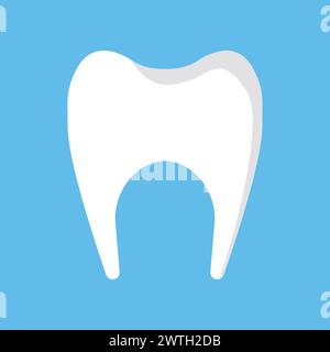 icona del dente vettoriale su sfondo blu Illustrazione Vettoriale
