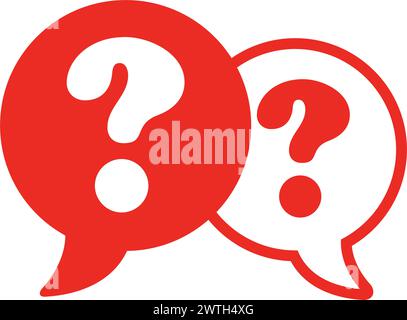 Bolle vettoriali con punto interrogativo. Icone delle domande isolate su bianco. Illustrazione Vettoriale