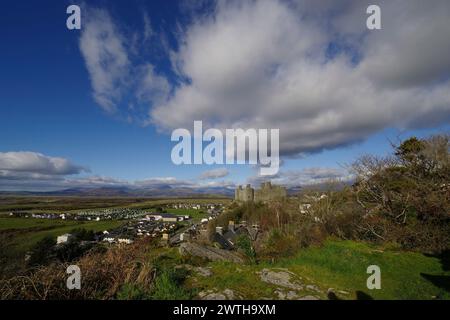 Harlech Castle, Gwynedd, Galles del nord, regno unito. Foto Stock