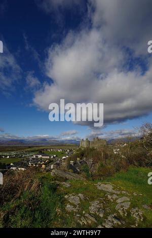 Harlech Castle, Gwynedd, Galles del nord, regno unito. Foto Stock