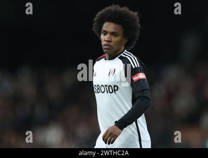 Londra, Regno Unito. 16 marzo 2024. Willian del Fulham durante la partita di Premier League al Craven Cottage, Londra. Il credito per immagini dovrebbe essere: Paul Terry/Sportimage Credit: Sportimage Ltd/Alamy Live News Foto Stock