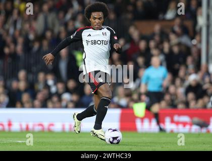 Londra, Regno Unito. 16 marzo 2024. Willian del Fulham durante la partita di Premier League al Craven Cottage, Londra. Il credito per immagini dovrebbe essere: Paul Terry/Sportimage Credit: Sportimage Ltd/Alamy Live News Foto Stock