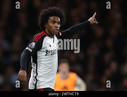 Londra, Regno Unito. 16 marzo 2024. Willian del Fulham durante la partita di Premier League al Craven Cottage, Londra. Il credito per immagini dovrebbe essere: Paul Terry/Sportimage Credit: Sportimage Ltd/Alamy Live News Foto Stock