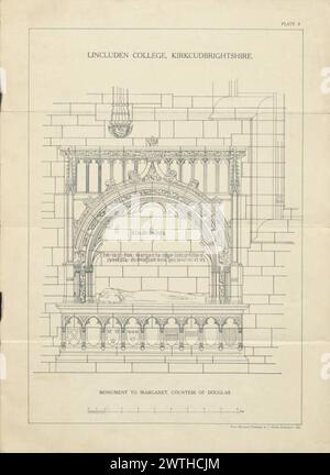 Plans of Local Architectural Features James Cromar Watt (Aberdeen, Scozia, 1862 - 1940) 1885 Cathedral Foto Stock