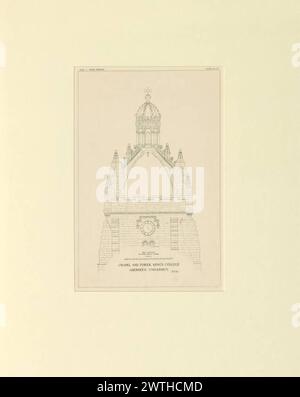 Plans of Local Architectural Features James Cromar Watt (Aberdeen, Scozia, 1862 - 1940) 1885 Cathedral Foto Stock