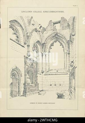 Plans of Local Architectural Features James Cromar Watt (Aberdeen, Scozia, 1862 - 1940) 1885 Cathedral Foto Stock