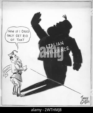 Cartoon - io e la mia ombra. John Collins (1917-2007) Foto Stock
