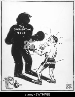 Cartone animato - Shadow Boxing. John Collins (1917-2007) Foto Stock