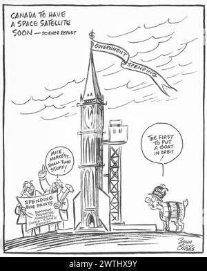 Cartoon - Ottawa Launch Pad. John Collins (1917-2007) Foto Stock