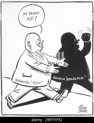 Cartoon - io e la mia ombra. John Collins (1917-2007) Foto Stock