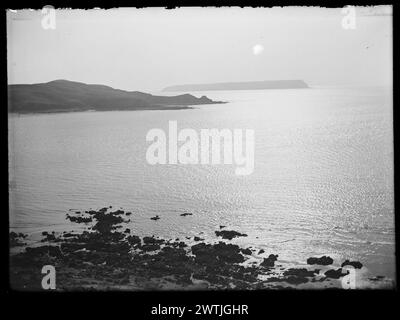 Ritratti di famiglia negativi in bianco e nero, negativi in gelatina Foto Stock