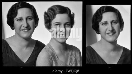 Donne; incisi "Miss Pearl Silverstone" negativi in gelatina d'argento, negativi in bianco e nero, ritratti in studio Foto Stock