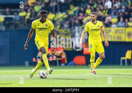 Yerson Mosquera di Villarreal durante il campionato spagnolo di calcio della Liga tra Villarreal CF e Valencia CF il 17 marzo 2024 all'Estadio de la ceramica di Villarreal, Spagna Foto Stock