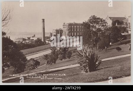 Albert Park, mostra le cartoline fotografiche del Northern Club, Auckland, nuova Zelanda Foto Stock