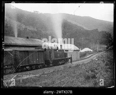 Fell Engine, Rimutaka Incline gelatina dry plate negative, black-and-white negative Foto Stock