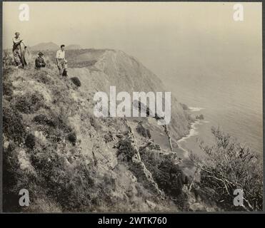 Le scogliere occidentali di Kapiti Island guardano a sud da stampe fotografiche Kapiti Trig, stampe in argento gelatina Foto Stock