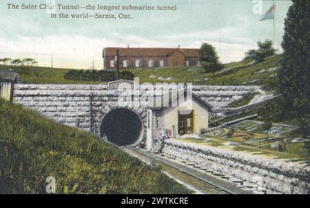 Collotipo - St Clair Tunnel, Sarnia, ON, circa 1910 Foto Stock