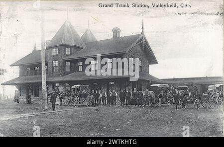 Collotipo - Grand Trunk Station, Valleyfield, QC, circa 1910 Foto Stock