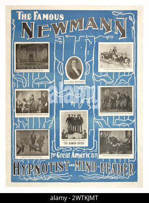 Poster magico - il famoso Newmann il grande ipnotista americano e lettore mentale Foto Stock
