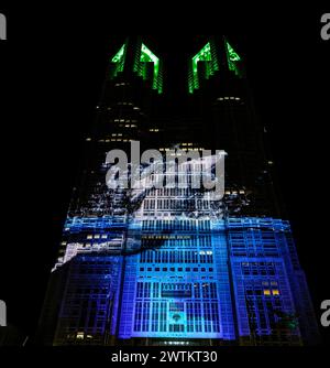 IL PIÙ GRANDE SPETTACOLO DI PROIEZIONE AL MONDO A SHINJUKU TOKYO Foto Stock