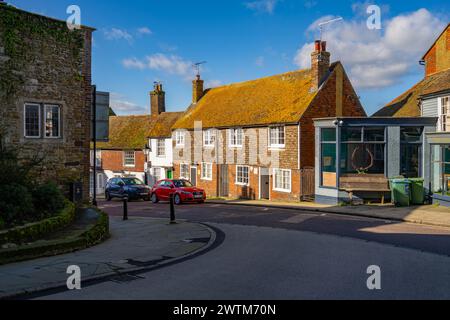 Case su Tower Street, Rye, East Sussex. Vicino al Landgate, Foto Stock