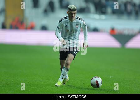 Istanbul, Turchia. 16 marzo 2024. Istanbul, Turchia, 16 marzo 2024: Milot Rashica (11 Besiktas) durante la partita di calcio turca della Super League tra Besiktas e Bitexen Antalyaspor allo stadio Tupras, Turchia. (/SPP) credito: SPP Sport Press Photo. /Alamy Live News Foto Stock