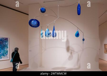 Mobile in vetro appeso al Brooklyn Museum of Art di Brooklyn, New York Foto Stock