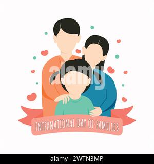 Giornata internazionale delle famiglie sfondo colorato del design del modello vettoriale. Illustrazione vettoriale Illustrazione Vettoriale