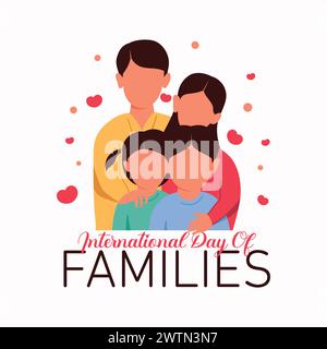 Giornata internazionale delle famiglie sfondo colorato del design del modello vettoriale. Illustrazione vettoriale Illustrazione Vettoriale